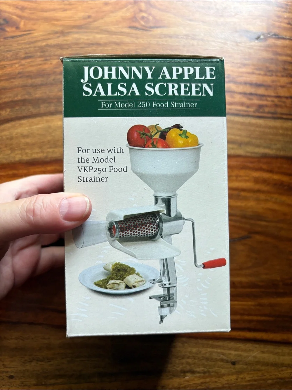 Johnny Apple Salsa Screen - Stainless Steel with Green Label